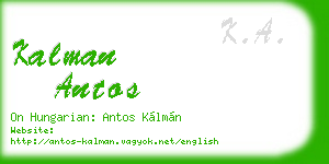 kalman antos business card