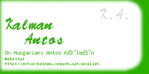 kalman antos business card